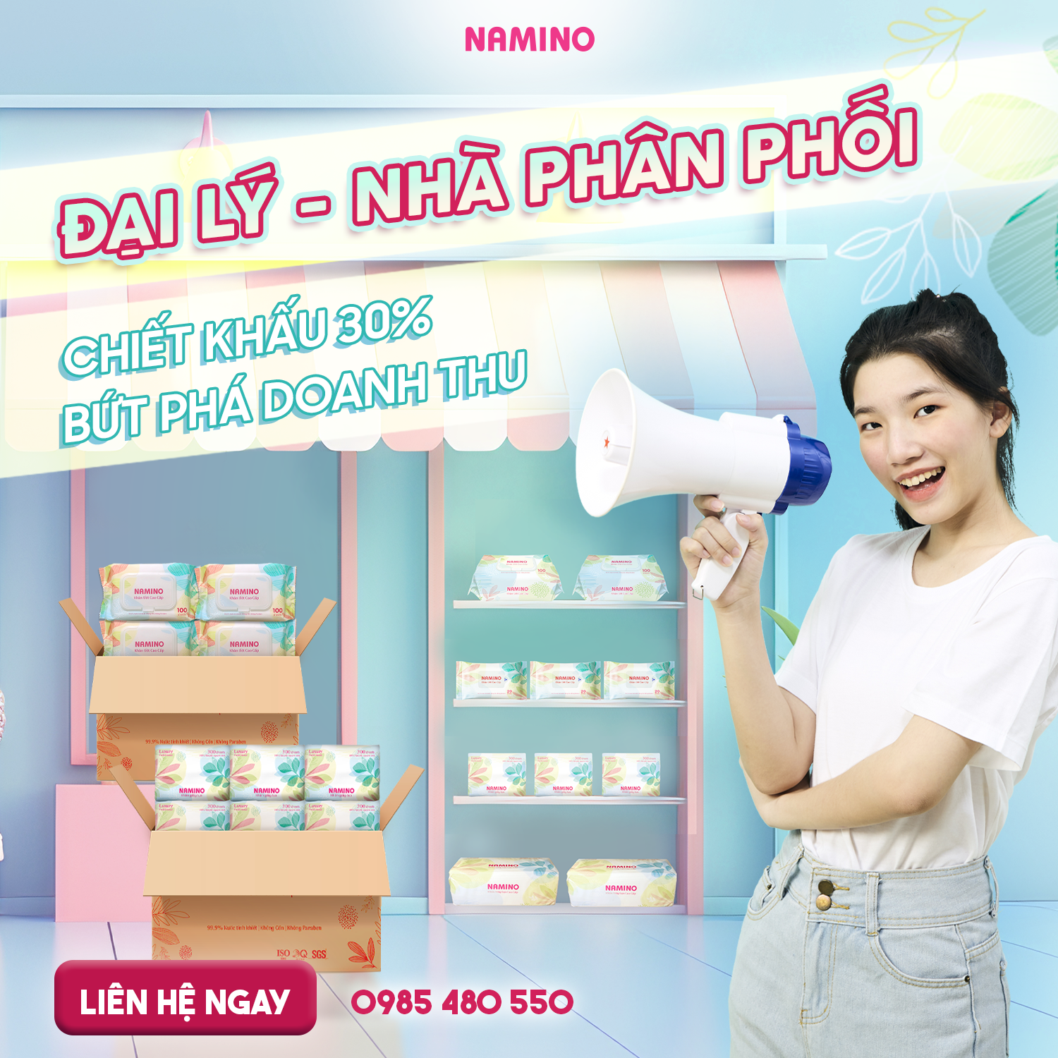 Tuyển sỉ/ đại lý khăn giấy Namino trên toàn quốc